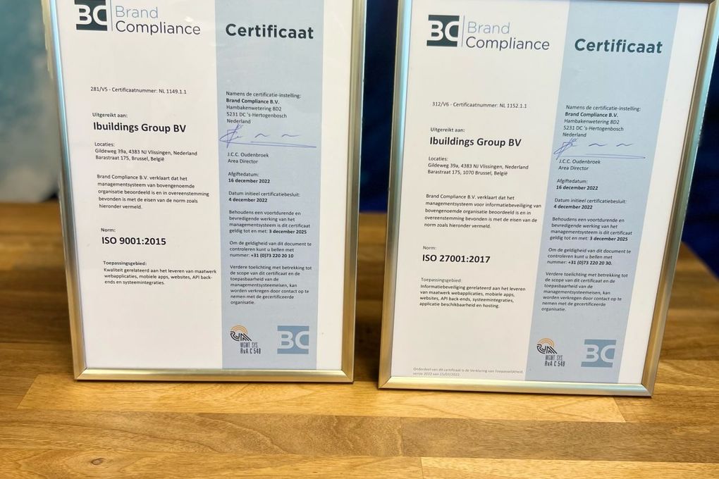 Ibuildings officieel ISO 27001 en ISO 9001 gecertificeerd